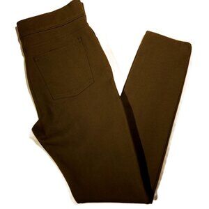SPANX Pants Large  Olive Green  Style 20214R  Ponte Ankle  Pull-On  Pockets  EUC